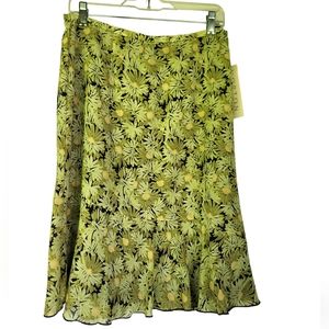 Norton tulip skirt green daisies size 10